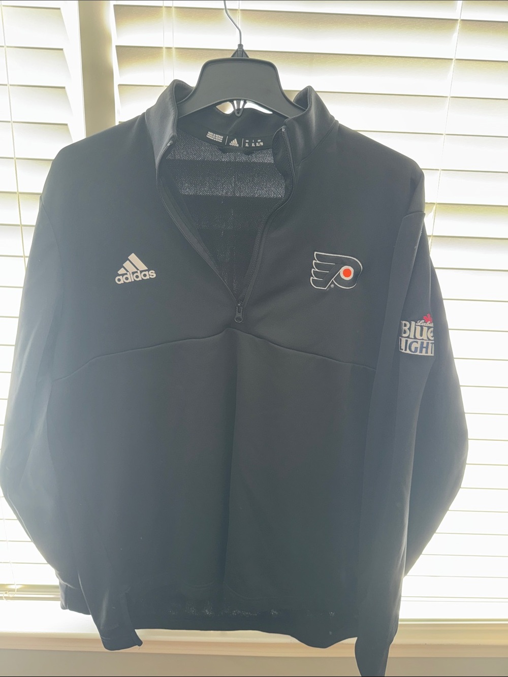 adidas Black Philadelphia Flyers Quarter-Zip Pullover